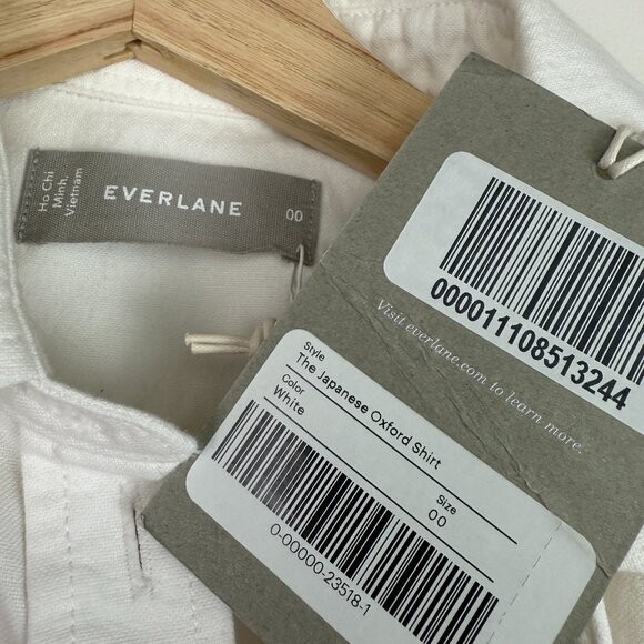 Everlane The Japanese Oxford Long Sleeve Button Down Shirt White 00 - Picture 6 of 8